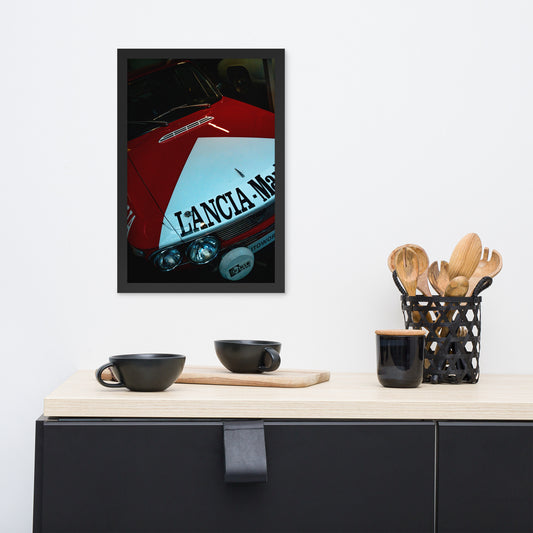 Classic rally racing. Framed photo paper poster