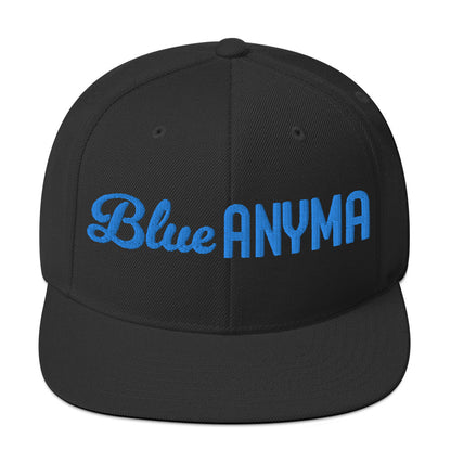 Blue Anyma Embroidered Snapback Hat In Black