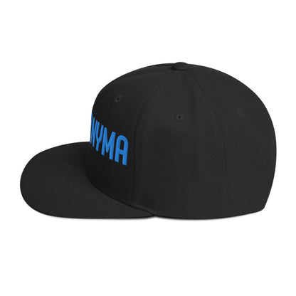 Blue Anyma Embroidered Snapback Hat In Black