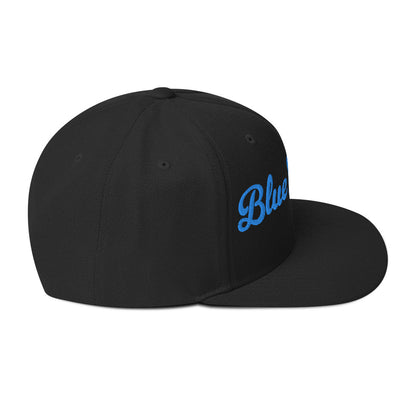 Blue Anyma Embroidered Snapback Hat In Black