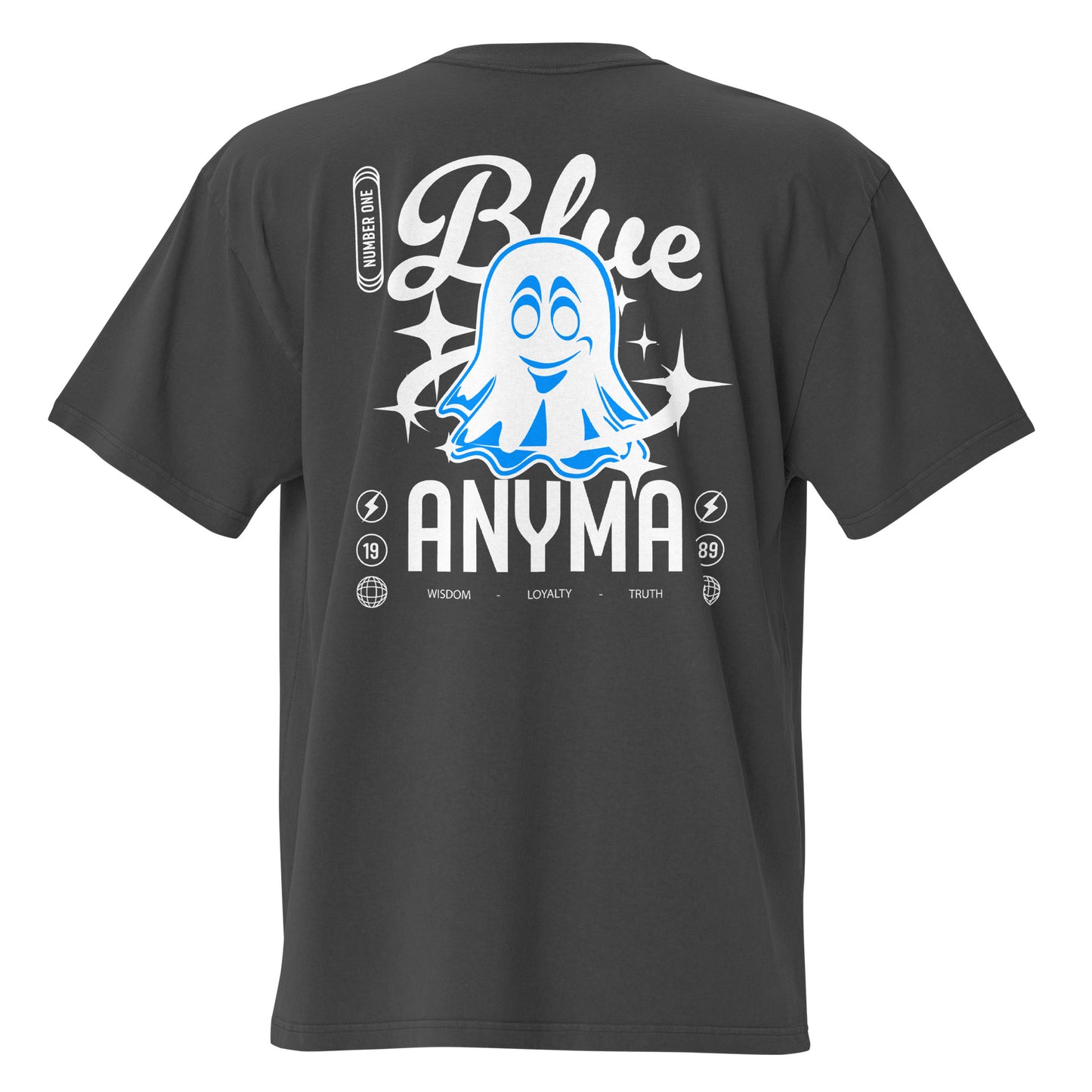 Blue Anyma y2k Style Oversized Faded T-shirt