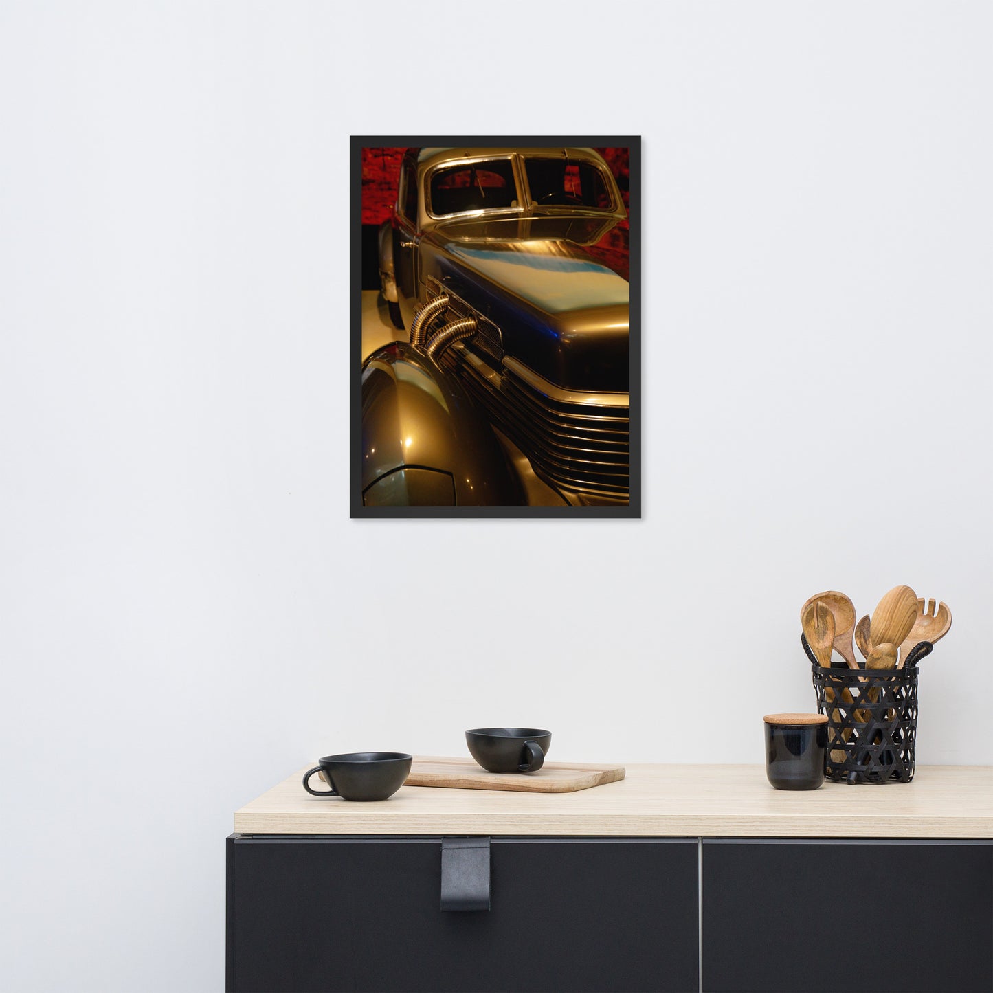 Brute classic car. Framed photo paper poster