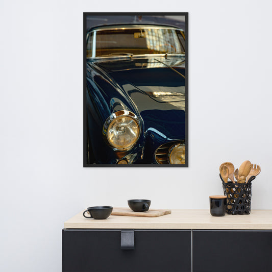 Classic car blue Framed photo paper poster