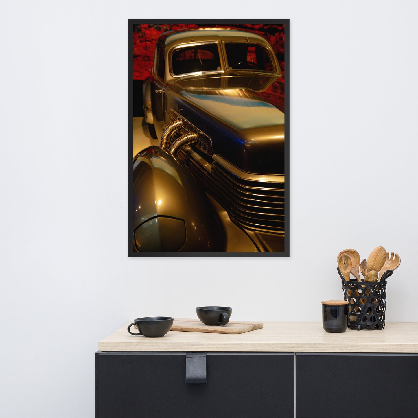 Brute classic car. Framed photo paper poster