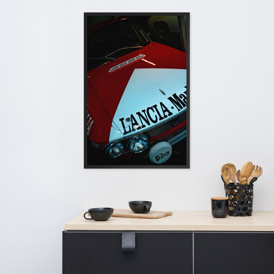 Classic rally racing. Framed photo paper poster