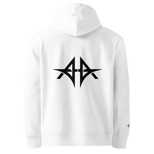 Blue Anyma Embroidered Front - White Unisex Essential Eco Hoodie