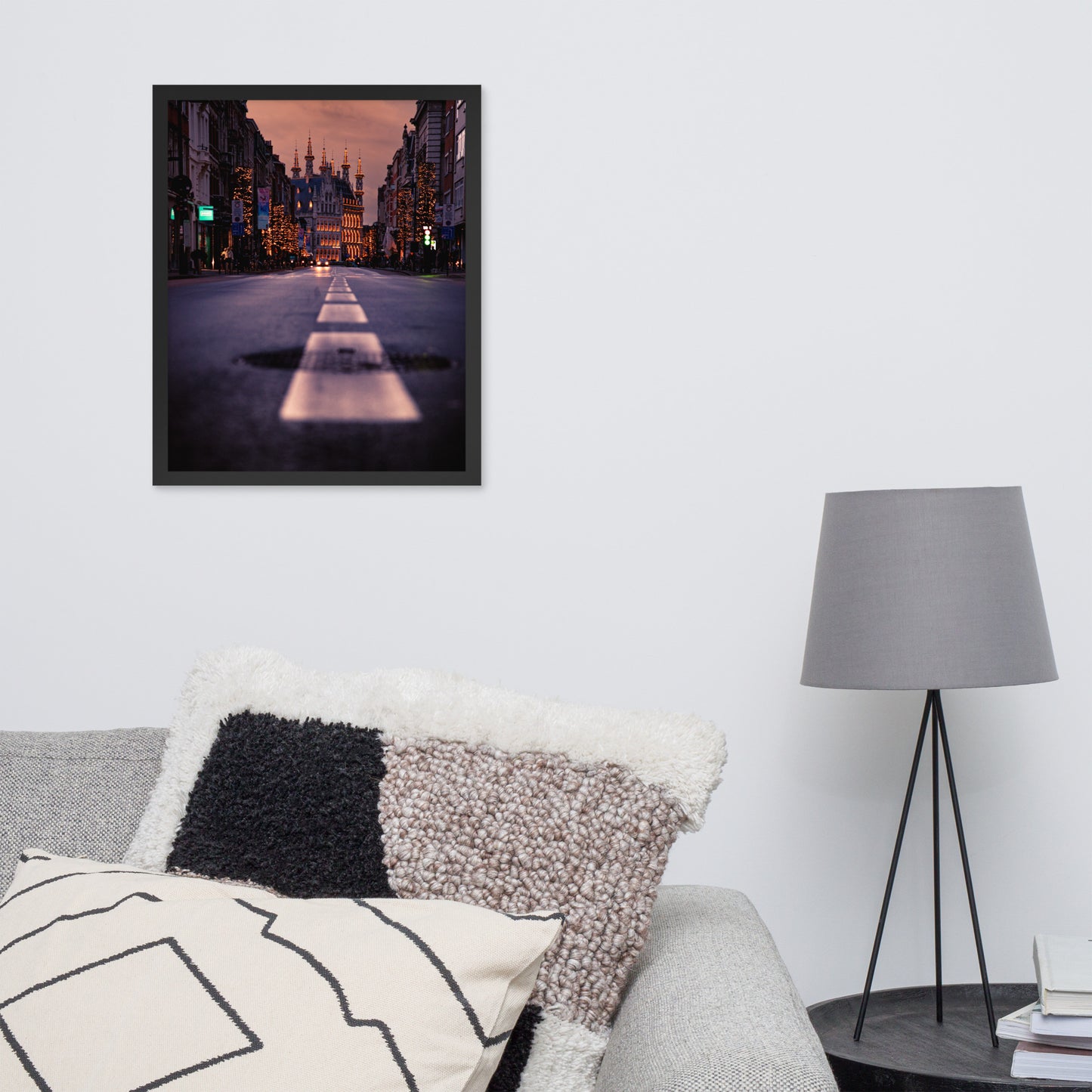 Bondgenotenlaan view at the cityhall Leuven Belgium. Framed photo paper poster